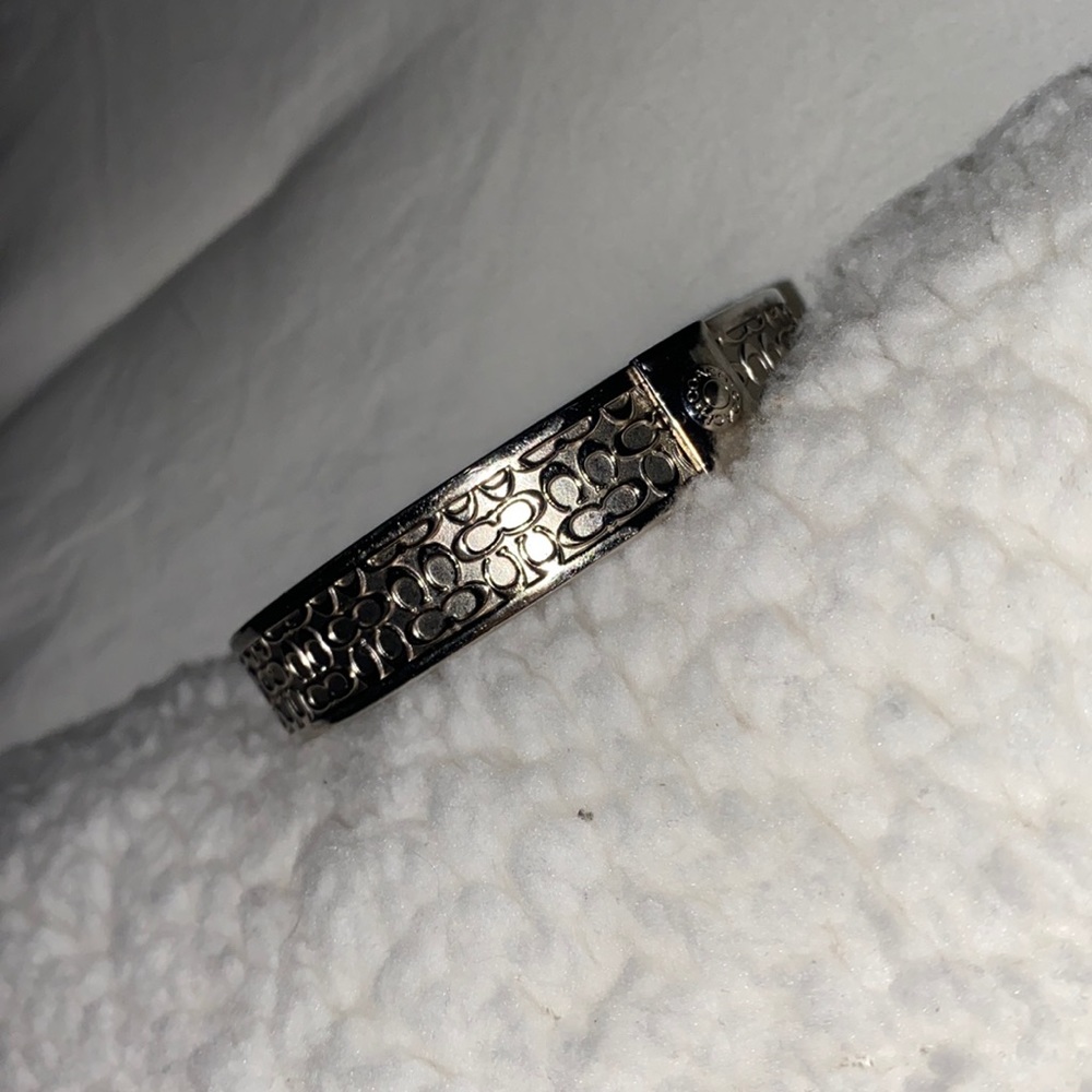 VINTAGE Coach Sterling Silver Embroidered Cuff